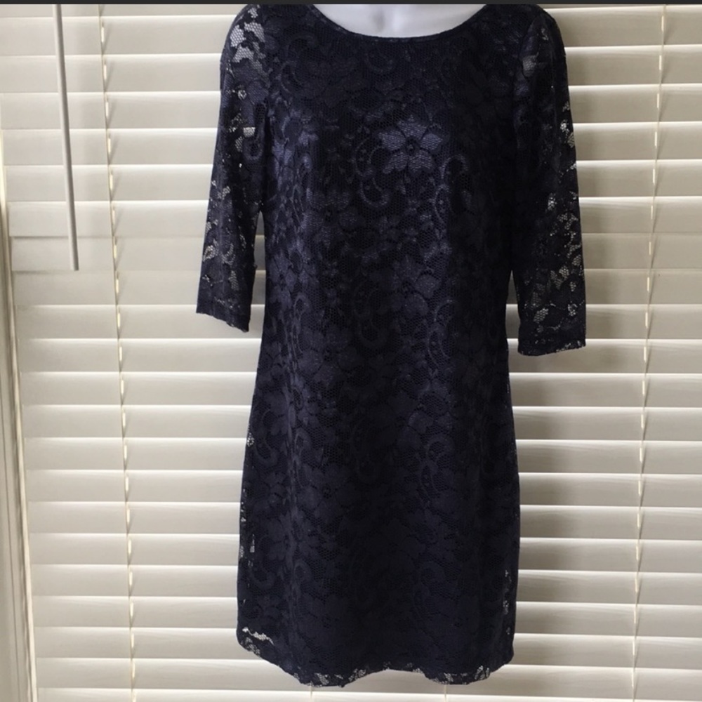 BCX Junior size 11 navy blue dress with sleeve